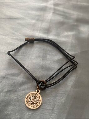 NWOT Alex and Ani Adjustable Black Cord Bracelet Strength Motivation Knowledge